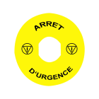 SCHNEIDER ELECTRIC - SNRZBY8130 Etichetta circolare Ø90 per arresto emerg.-ARRET D'URGENCE/logo ISO13850