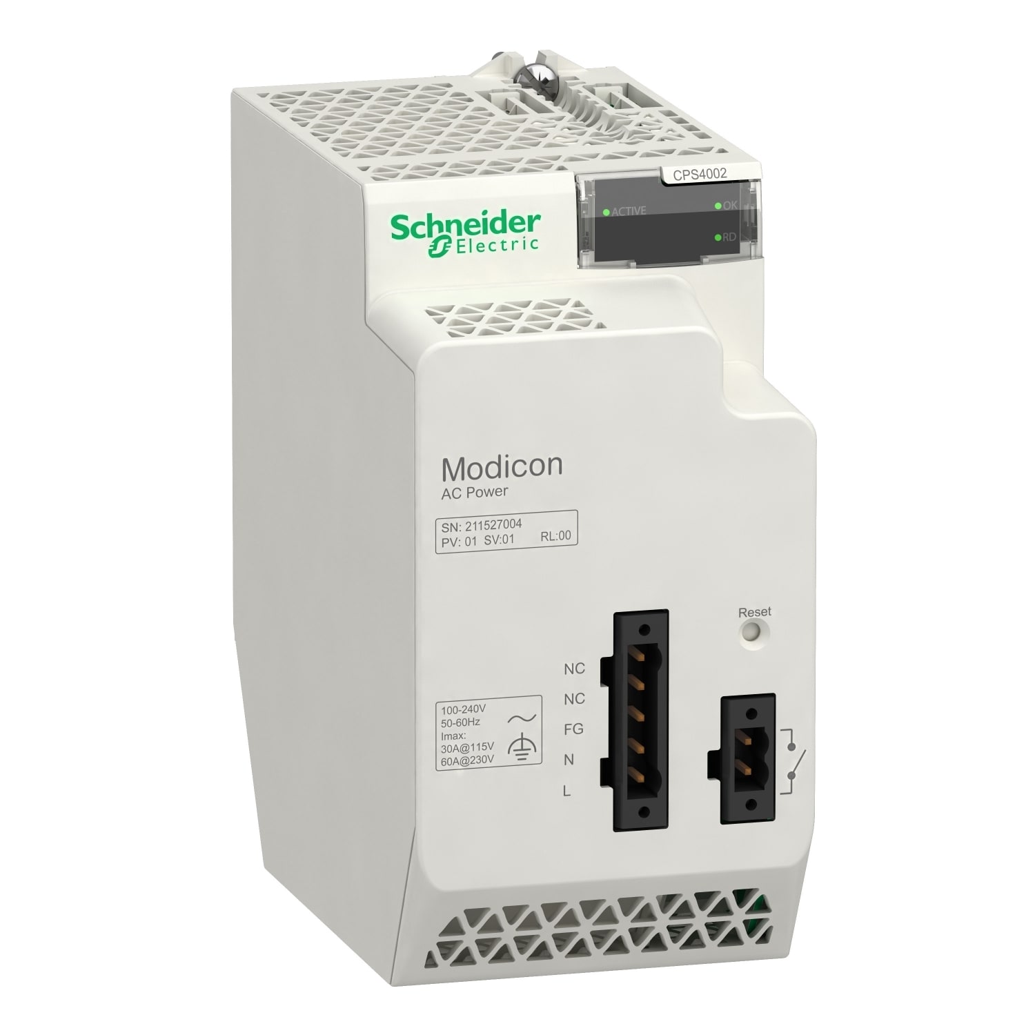 SCHNEIDER ELECTRIC - SNRBMXCPS4002H Modulo di alimentazione X80 ridondato AC H