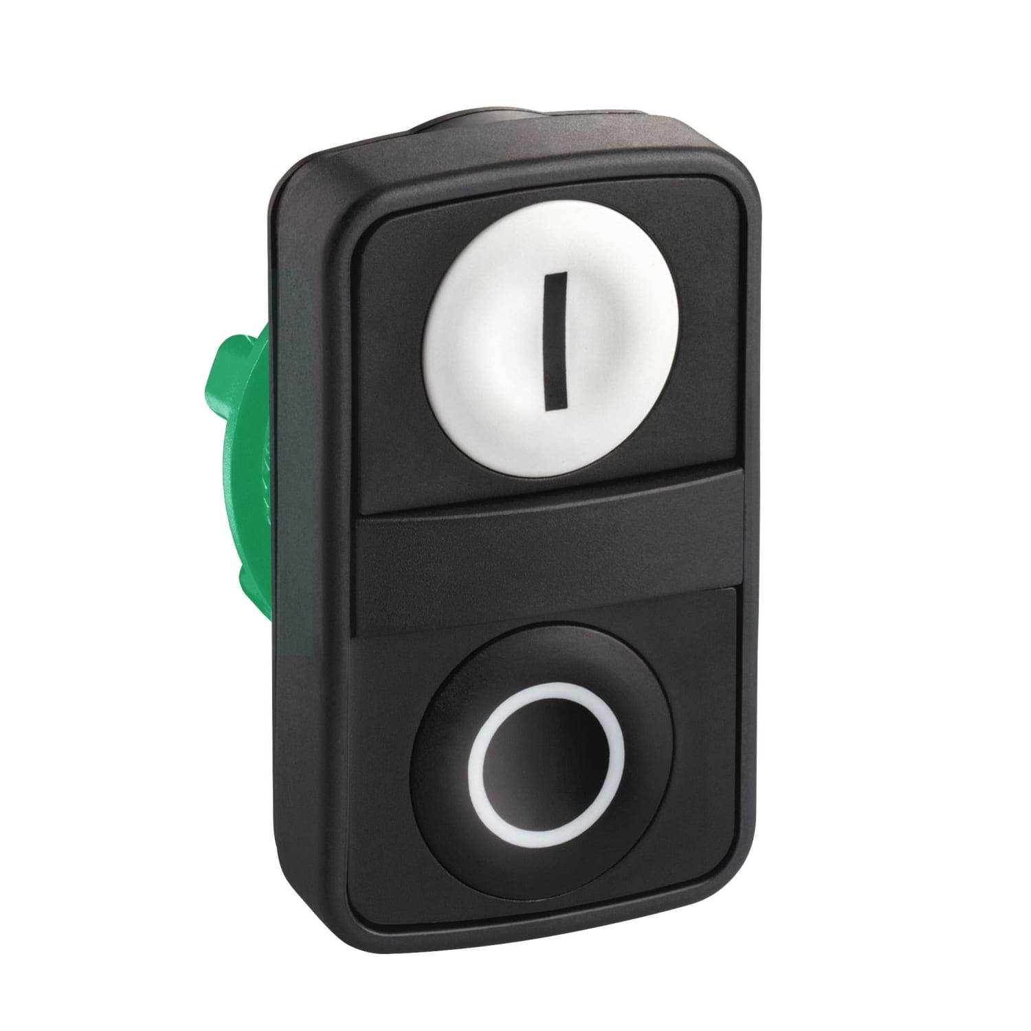 SCHNEIDER ELECTRIC - SNRZB5AA7121 Testa pulsante doppio Ø22 - bianco + nera - 0/I - IP66