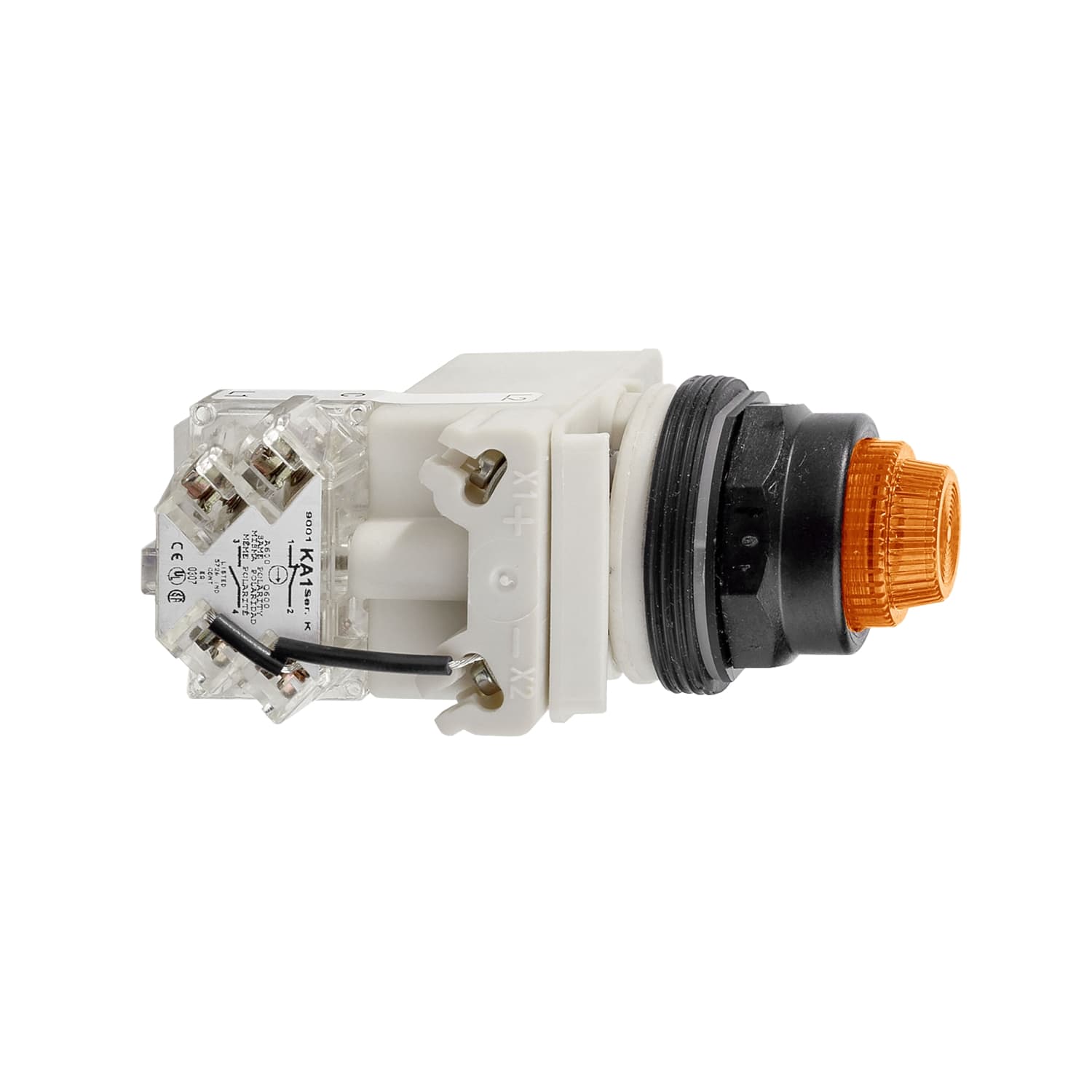 SCHNEIDER ELECTRIC - SNR9001SKT38LYA31 PULSANTE TEST LED ARANCIO 120V 1NC/NO