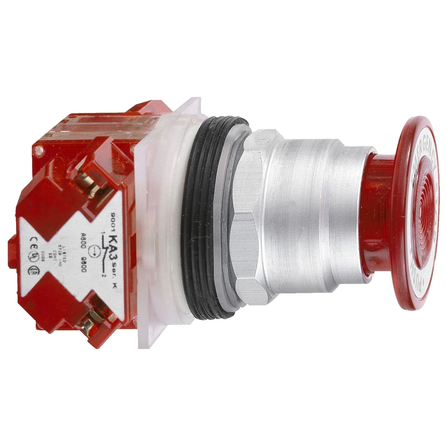 SCHNEIDER ELECTRIC - SNR9001KR9R21H6 Pulsante Ø30 - lunetta metallo - testa a fungo Ø57mm - rosso - TIRARE - 1NC
