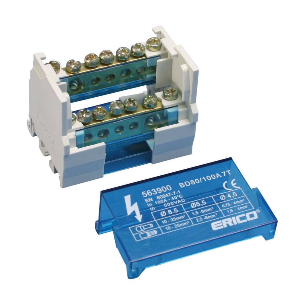 NVENT ERICO - ERI563900 RIPARTITORE BIPOLARE 80/100 A 6 USCITE