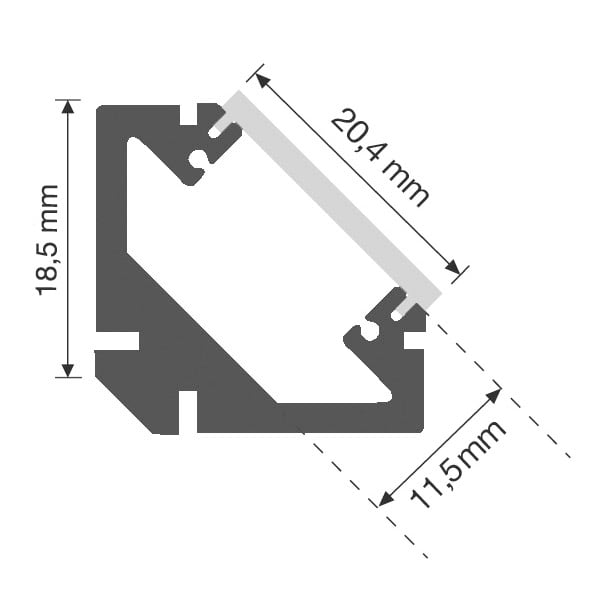 TARGETTI - TARPRAN68-2MK PROFILO ALU ANGOLARE 2M/1PZ IP68 CON KIT