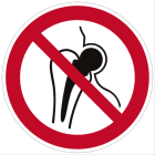 CEMBRE SPA - CEM212000 ETICHETTA ADESIVA DI DIVIETO PS-MP, SIMBOLO VIETATO L'ACCESSO AI PORTATORI DI PROTESI METALLICHE, DIMENSIONE 25mm