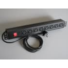 LINK4COM SRLS - LK4PS8VDEI-A 8 prese C13 19 Int lum 10A 230V cavo 2m