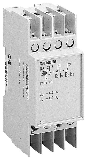 SIEMENS - SIE5TT3402 Relè di tensione T5570 AC 230/400 V 2CO 0,7/0,9 con calotta trasparente