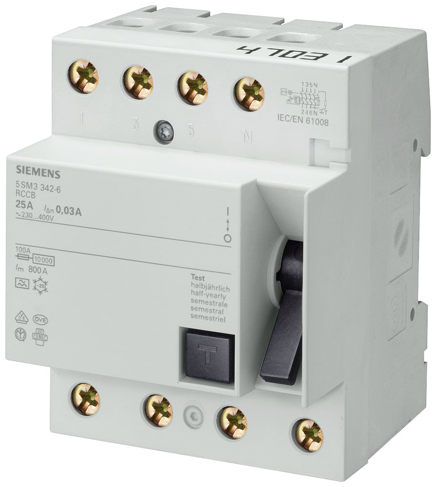 SIEMENS - SIE5SM33450 DIFF. 4P. 125A 30MA TIPO AC