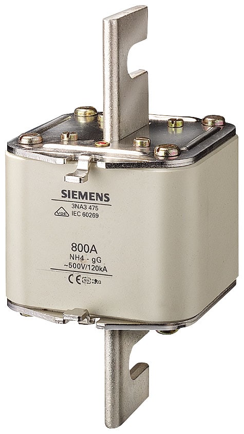 SIEMENS - SIE3NA3475 Cartuccia fusibile NH, con contatti a vite NH4, In: 800 A, gG, Un AC: 500 V
