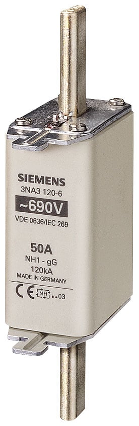 SIEMENS - SIE3NA31246 Cartuccia fusibile NH, NH1, In: 80 A, gG, Un AC: 690 V, Un DC: 440 V