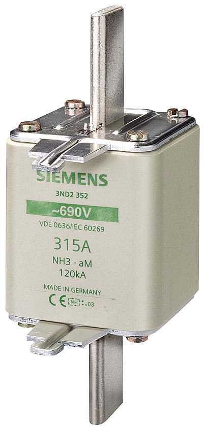 SIEMENS - SIE3ND1365 Cartuccia fusibile NH, NH3, In: 500 A, aM, Un AC: 690 V, segnalazione frontale