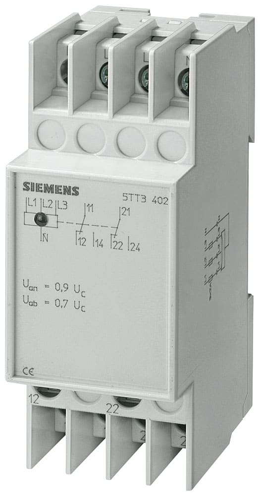SIEMENS - SIE5TT3403 Relè di tensione T5570 AC 230/400 V 2CO 0,85/0,95 con calotta trasparente