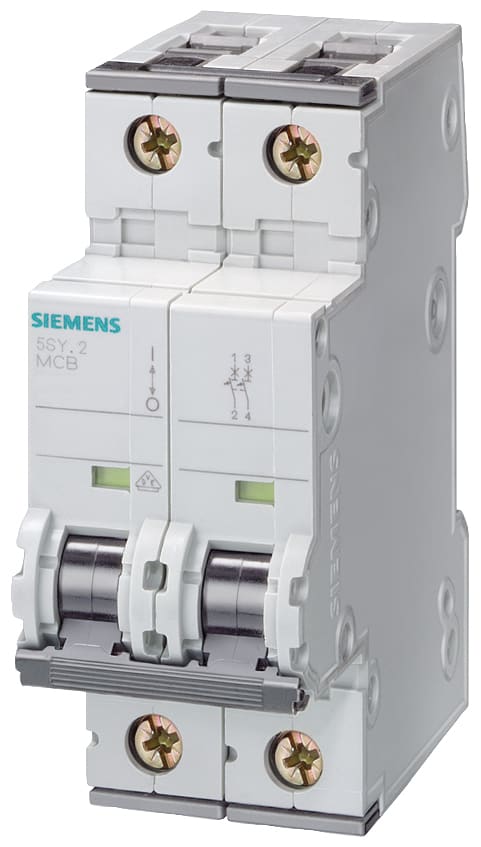 SIEMENS - SIE5SY62027 Interruttore magnetotermico 400 V 6 kA, a 2 poli, C, 2 A, P=70 mm