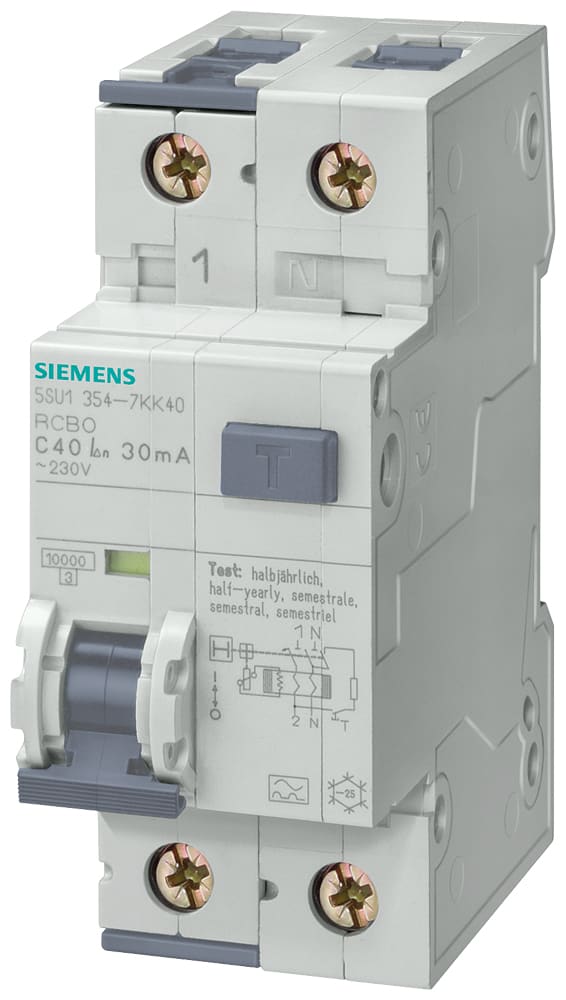 SIEMENS - SIE5SU13547KK08 MTD 10KA 20KA 1P+N C8 TIPO A 30MA