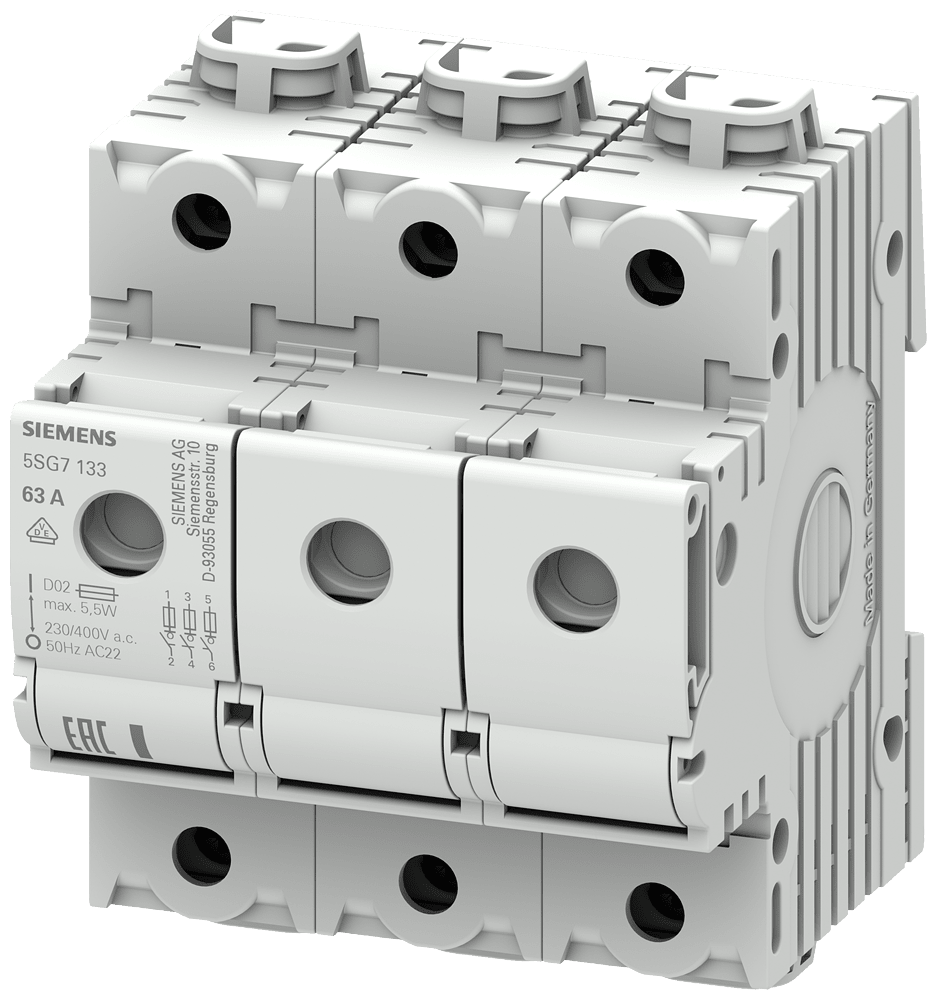 SIEMENS - SIE5SG71338BA50 SEZ.MINIZED D02 63A 3P + FUS./CAL. 50A