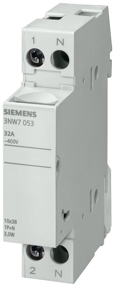 SIEMENS - SIE3NW7313 SENTRON, portafusibili per fusibili cilindrici, 8 x 32 mm, a 1 polo, In: 20 A, Un AC: 400 V