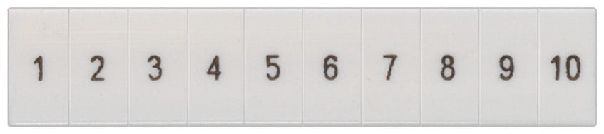 SIEMENS - SIE8WH81202AB05 Targhetta di siglatura, frontale, con 1-10, verticale, larghezza del morsetto: 5,2 mm, A: 10,5 mm