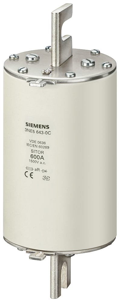 SIEMENS - SIE3NE56270C Cartuccia fusibile SITOR, con contatti a coltello scanalati, NH3, In: 250 A, aR