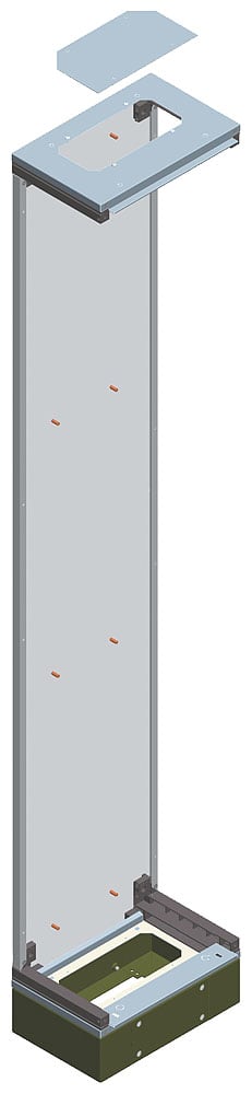 SIEMENS - SIE8GK23007KL13 ALPHA 630 UNIVERSAL, quadro da pavimento, Flat Pack, IP43, classe di protezione 1 A=2000mm