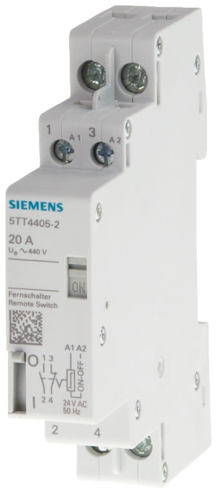 SIEMENS - SIE5TT44155 Interruttore con comando a distanza, contatto per 20 A con tensione DC 24 V, 1NO 1NC