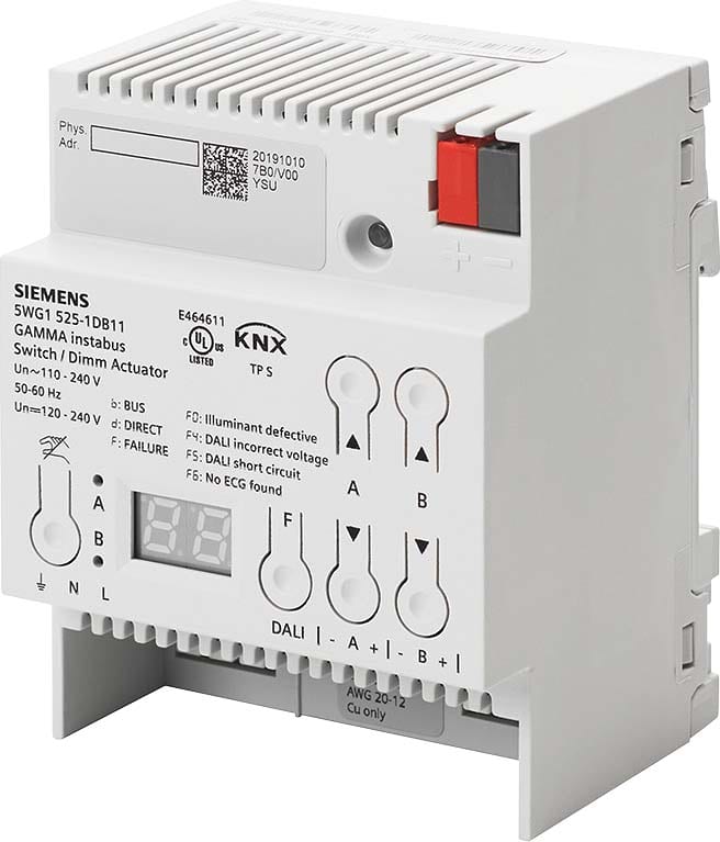 SIEMENS - BUILDING T - BCT5WG1525-1DB11 ATTUATORE DIMMER DALI N525D11 2CH BROAD
