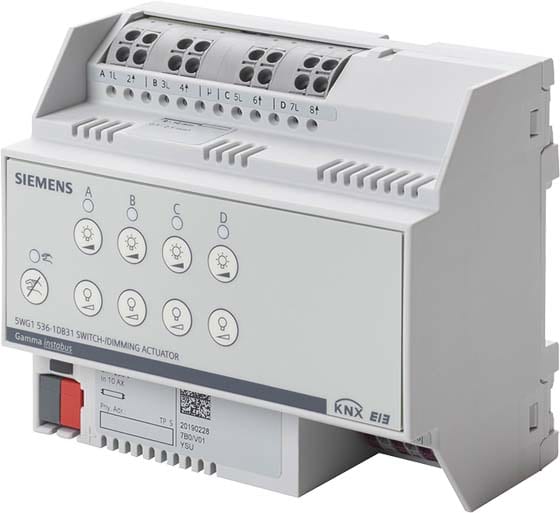 SIEMENS - BUILDING T - BCT5WG1536-1DB31 ATTUATORE DIMMER N536D31 4X 1-10VDC 16A