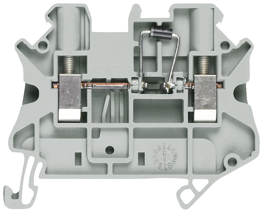 SIEMENS - SIE8WH10006KG00 Morsetto isolante con diodo con collegamento a vite, dimensione del morsetto 4,0 mm² larghezza morsetto 6,2 mm