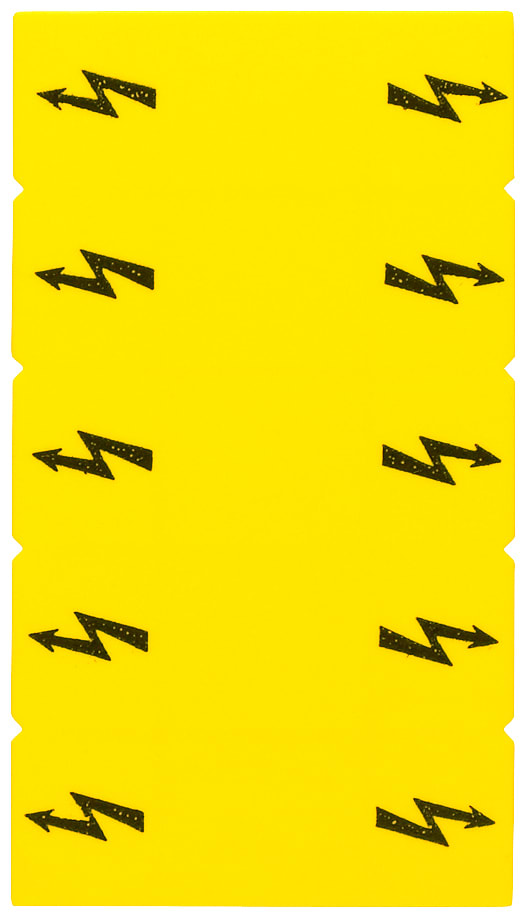 SIEMENS - SIE8WH90665BA06 Targhetta di siglatura, con simbolo di fulmine, verticale, larghezza del morsetto: 12,2 mm, giallo