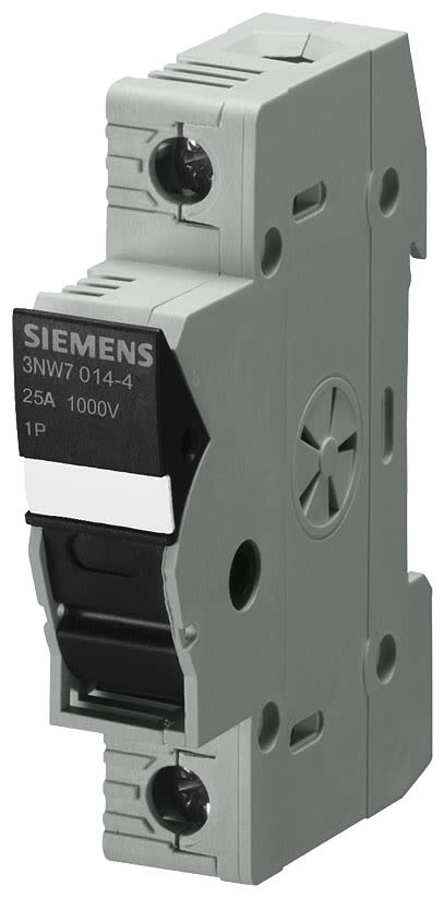 SIEMENS - SIE3NW70134 SENTRON, portafusibili per cartucce cilindriche, 10 x 38 mm, a 1 polo, In: 30 A, Ue DC: 1000 V