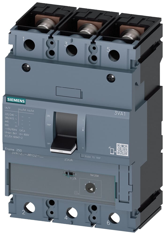 SIEMENS - SIE3VA12205MH320AA0 INT.AUT.3VA 200A 3P 55KA TM AM B/T
