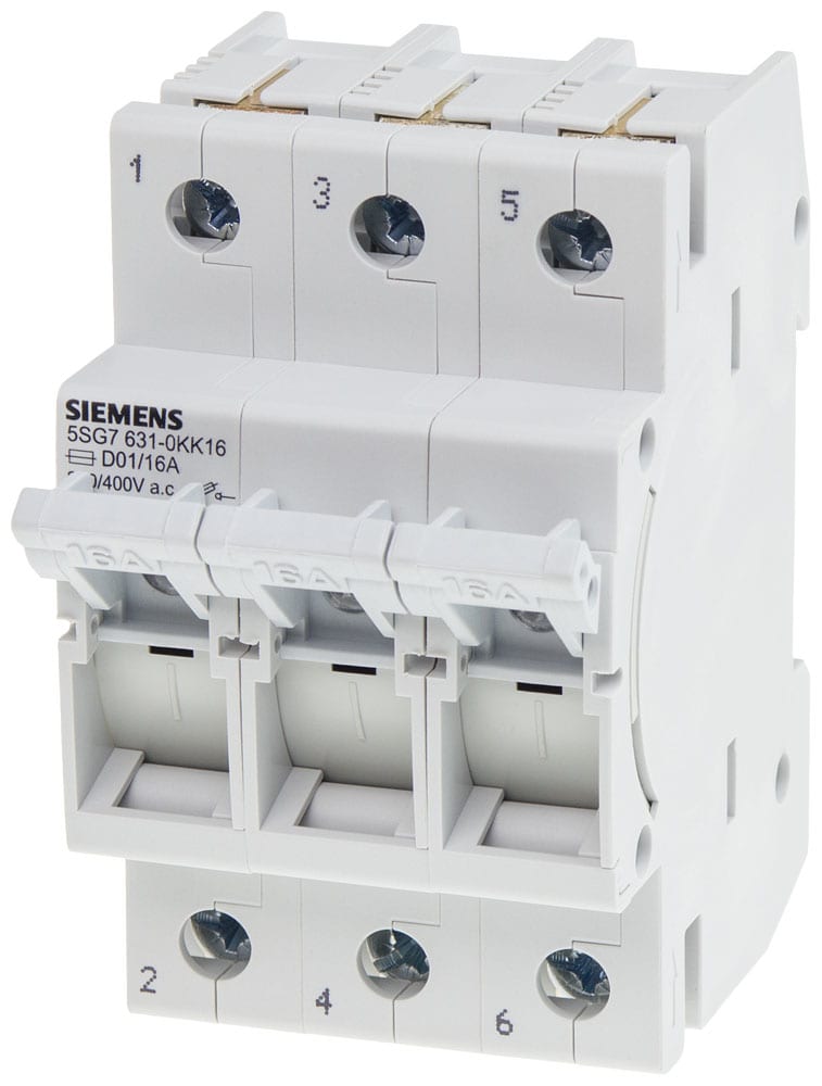 SIEMENS - SIE5SG76310KK16 MINIZED, sezionatore sottocarico a fusibili, D01, a 3 poli, In: 16 A, Un AC: 400 V