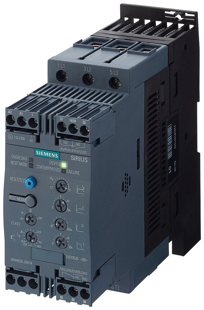 SIEMENS - SIE3RW40371BB14 SOFTSTARTER S2 30KW 400V, 110-230V AUS