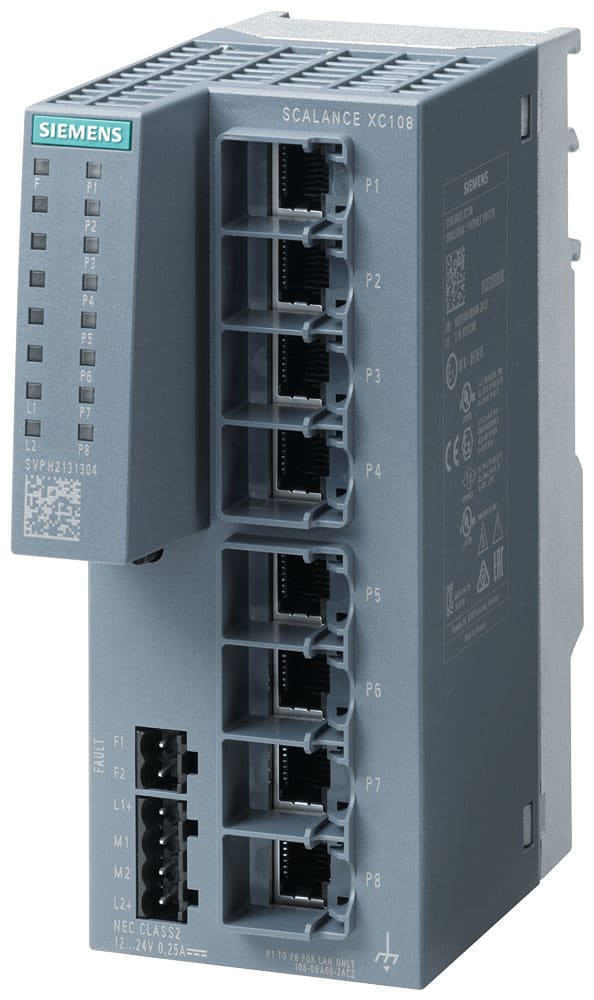 SIEMENS - SIE6GK51080BA002AC2 SCALANCE XC108, unmanaged switch, 8x RJ45