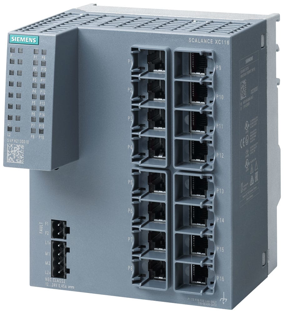 SIEMENS - SIE6GK51160BA002AC2 SCALANCE XC116, unmanaged switch, 16x RJ45