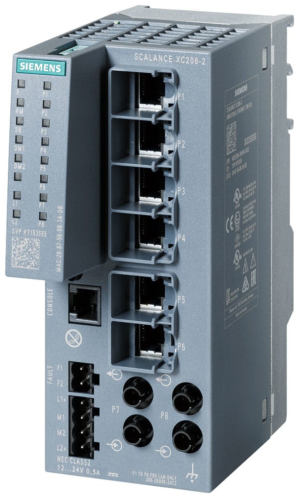 SIEMENS - SIE6AG12062BB007AC2 SIPLUS NET SCALANCE XC206-2 basato su 6GK5206-2BB00-2AC2 con Conformal Coating, -40 … +70 °C, manageable IE Switch di Layer 2; 6x porte RJ45 da 100...