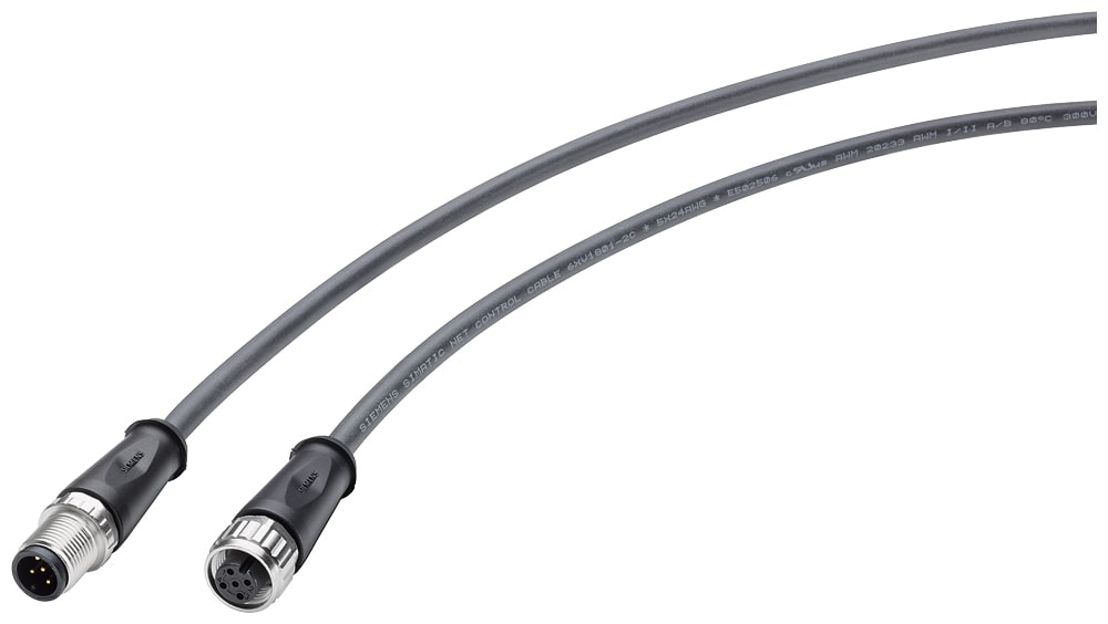 SIEMENS - SIE6XV18012CH50 Control Connecting Cable M12-180/ M12-180, A-coded, IO-Link Port Class B, 5m