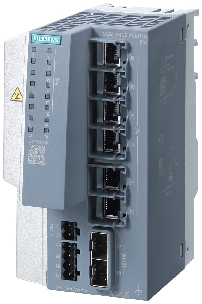 SIEMENS - SIE6GK51082RS002AC2 SCALANCE XCM108POE (6 X GBIT POE, 2XSFP)