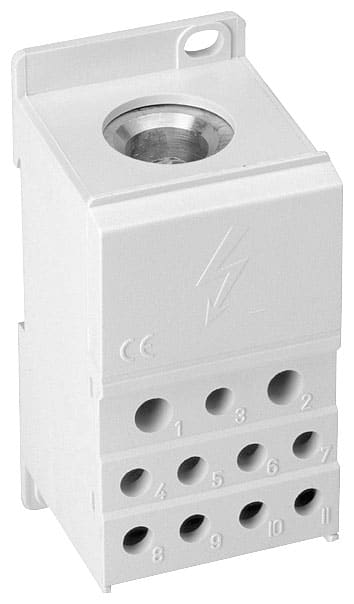 SIEMENS - SIE5ST2511 Blocco distributore a 1 polo, 400A, 690V ingresso 1x 95-185mm²uscita 2x2,5-25+5x 2,5-16+4x 2,5-10mm²