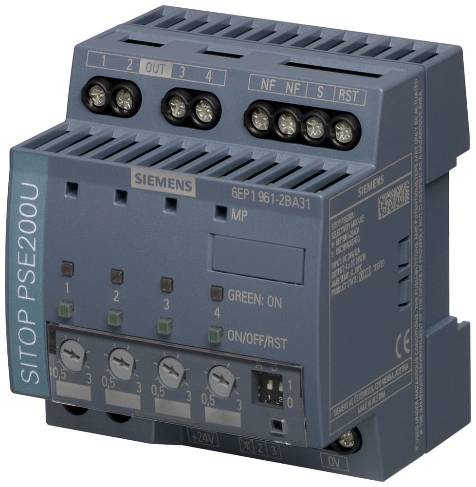 SIEMENS - SIE6EP19612BA31 Modulo selettivo SITOP PSE200U, DC24V/4x 0,5 ... 3A con segnalaz. singolo canale