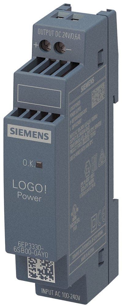 SIEMENS - SIE6EP33306SB000AY0 Alimentatore LOGO!Power, monofase DC 24 V/0,6 A