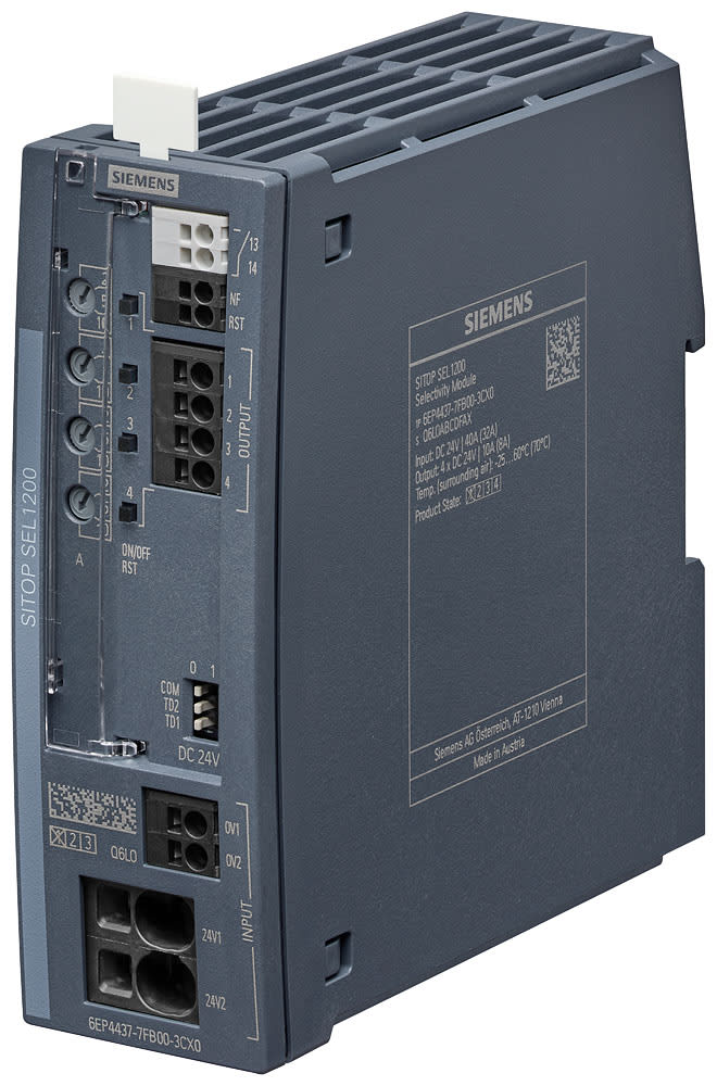 SIEMENS - SIE6EP44377FB003CX0 Modulo sel. SITOP SEL1200,DC24V/4x 2 ... 10A cont. segnal. cum. o monitor diag.