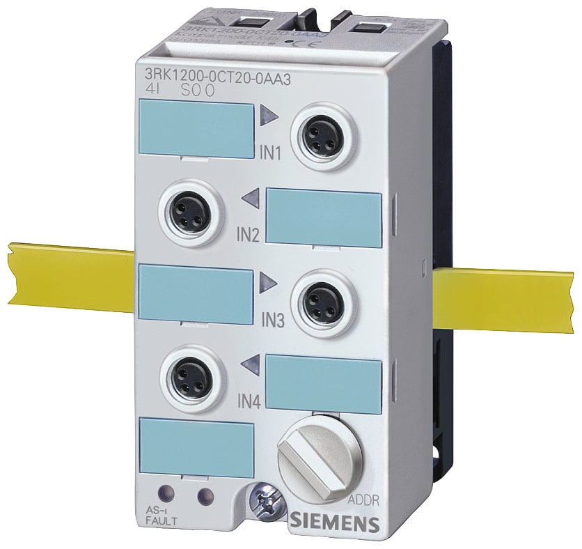 SIEMENS - SIE3RK12000CT200AA3 Modulo compatto AS-i K45, IP67, digitale, 4 x 1 ingressi, max. 200 mA, PNP, 4 x prese M8