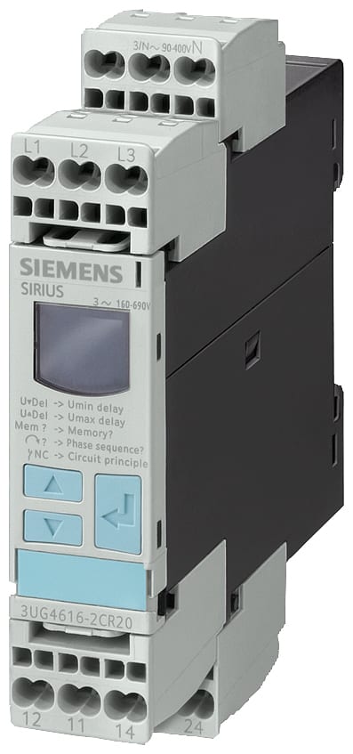 SIEMENS - SIE3UG45112BN20 Relè di controllo, analogico, controllo di sequenza fasi, 3 x AC 160-260 V 50 ... 60 Hz
