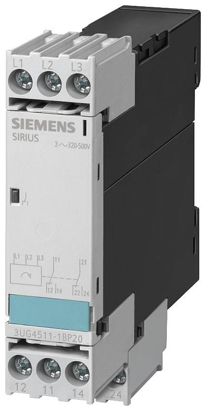 SIEMENS - SIE3UG45111BP20 Relè di controllo, analogico, controllo di sequenza fasi, 3 x AC 360-520 V 50 ... 60 Hz