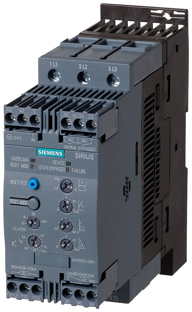 SIEMENS - SIE3RW40381TB04 SOFTSTARTER S2 37KW 400V, 24V AUS TERMI