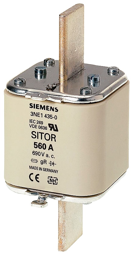 SIEMENS - SIE3NE14381 Cartuccia fusibile SITOR, con contatti a coltello, NH3, In: 800 A, gR, Un AC: 600 V