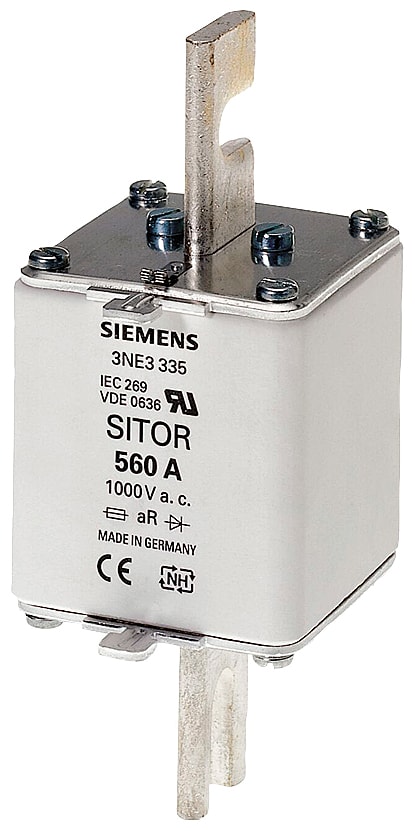 SIEMENS - SIE3NE13323 Cartuccia fusibile SITOR, con contatti a coltello scanalati, NH2, In: 400 A, gR