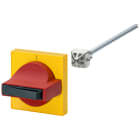 SIEMENS - SIE8UC71728BD22 Comando porta 8UC7, operatore colore rosso, mostrina frontale colore giallo per interruttori automatici 3VL1, 3VL2