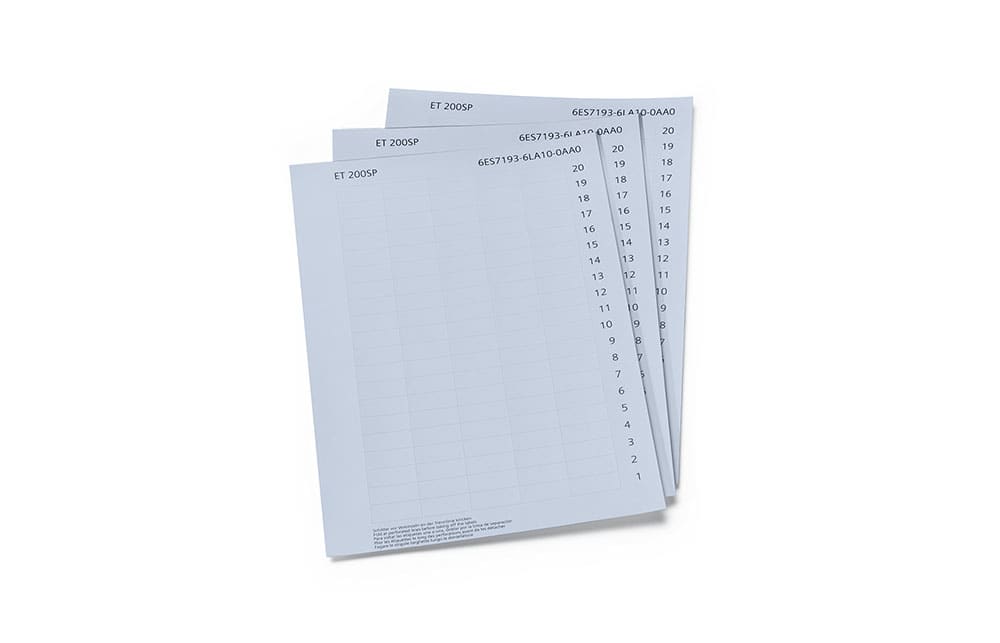 SIEMENS - SIE6ES71936LA100AA0 1000 LABELING STRIPES A4, LIGHT GREY