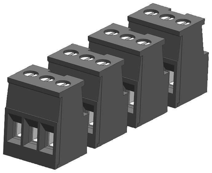 SIEMENS - SIE6ES72921BC300XA0 CONNECTOR BLOCK, 3 TERMINAL, GOLD (4/PK)