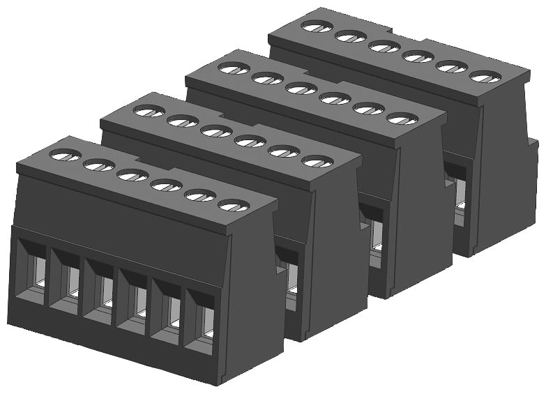 SIEMENS - SIE6ES72921BF300XB0 CONNECTOR BLOCK, 6 TERMINAL, GOLD (4/PK)